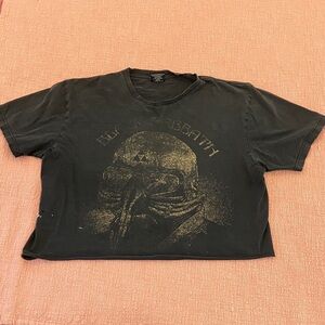 Black Sabbath large wm’s cropped Black Short Sleeve t-shirt - DAMAGED
